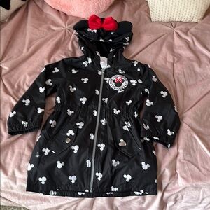 Disney Black Raincoat with Ears and Red Bow